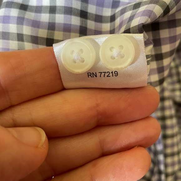 EUC Men's Joseph Abboud XXL short sleeve button down purple/gray checks Like new - Picture 9 of 9